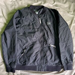 LL BEAN - Black Bomber Jacket with fleece linking in Medium